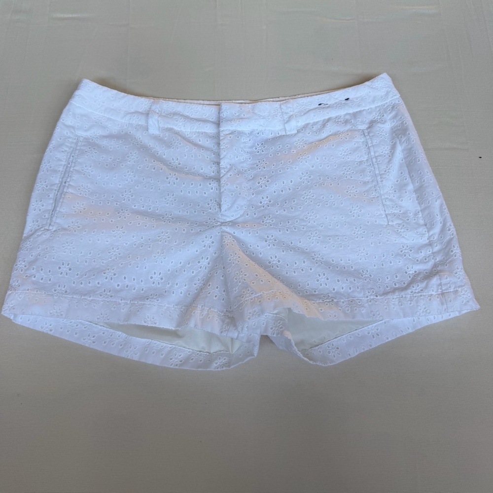 a.n.a White Eyelet Cotton Shorts Size 12 Minima Old Money Coastal